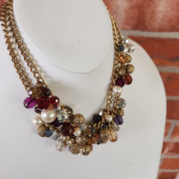 Vintage Avon Jewel Tone Baubles & Beads 2-Strand 15" Necklace w/Extender - Picture 4 of 6